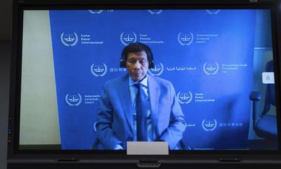 Rodrigo Duterte appears at ICC hearing in The Hague by video link