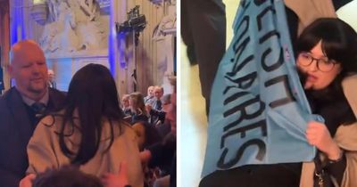 Protester dragged out of Kemi Badenoch speech after 'abolish billionaires' call