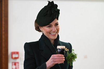 Princess Kate enjoys a St Patrick’s Day pint of Guinness during Irish Guards visit