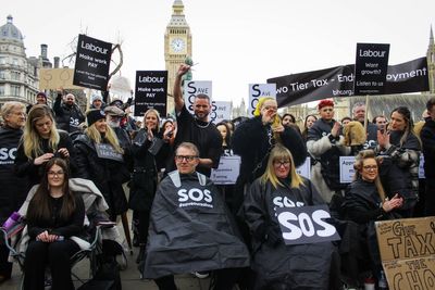 Hairdressers call for tax reform in ‘save our salons’ Westminster protest