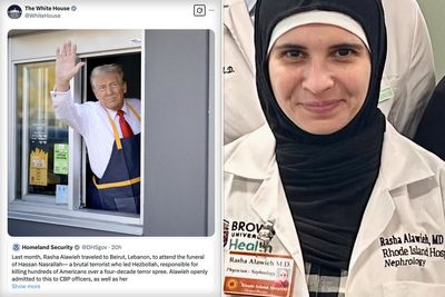 White House uses photo from Trump’s McDonald’s stunt to mock deported Brown University doctor