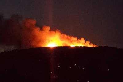 Firefighters tackle wildfires visible for miles across Welsh countryside