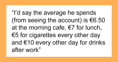 Lady Upset That She Survives On Basics While Hubby Splurges Away On Daily Lunches And Coffee