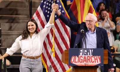 Sanders and AOC tell packed arena Trump is ‘screwing over’ working class