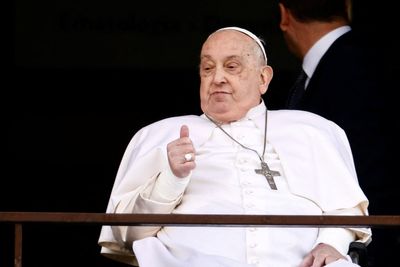 Pope Francis makes first appearance from window of Rome hospital ahead of discharge