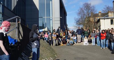 Hundreds of students join Gaza encampment outside Scottish university