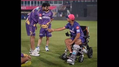 'Everyone's favourite': RR coach Rahul Dravid on wheelchair meets KKR players - Watch