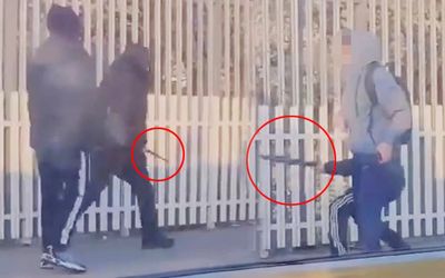 Violent thugs with foot-long machetes fight on Tube platform in front of terrified commuters