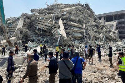 Moment building collapses as Myanmar earthquake tremors hit Bangkok