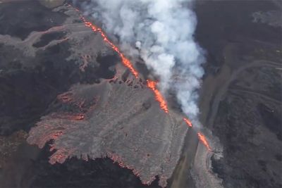 Tourists evacuated as Icelandic volcano erupts, spewing lava and smoke