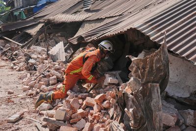 Man rescued from rubble in Myanmar's capital but hope fading of finding more earthquake survivors