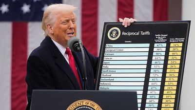 Trump unveils 10% tariff on all imports to US and higher rates for 'worst offenders'