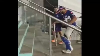 Watch: Rohit Sharma hobbles after being struck on knee in disconcerting video; misses LSG vs MI