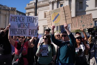 Hundreds gather in central London for protest against Trump administration