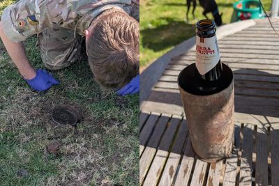 Man finds unusual use for 1940s bombshell he found in garden
