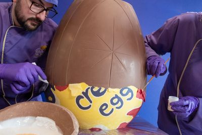 Chocolatiers create world’s largest Creme Egg - the same height as an emperor penguin