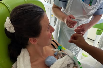 Gladiators star says baby is ‘defying the odds’ after being born at 23 weeks