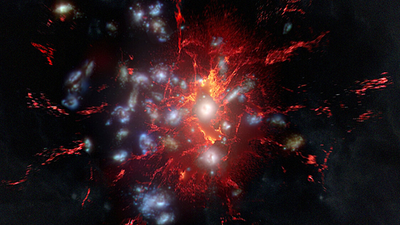 This baby galaxy cluster is powering extreme star formation with a hidden fuel tank