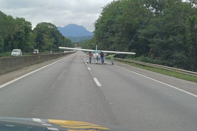 Plane dodges cars in dramatic emergency landing on Brazilian highway