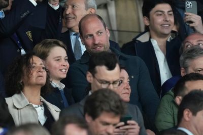 Royal hugs as Prince William watches his beloved Aston Villa play in Paris