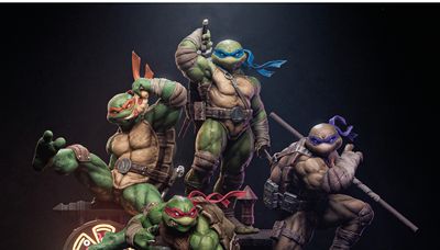 Explore the story behind this 'Teenage Mutant Ninja Turtles Diorama', a stunning 3D render crafted in ZBrush