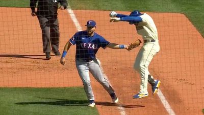 Rangers First Baseman Charged With Error After Baserunner Avoids Tag With Spin Move