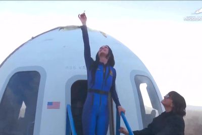 Katy Perry and all-female crew land safely after being blasted into space on Blue Origin rocket