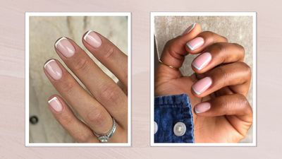 Retro short and square French tip nails are making a very chic return this spring