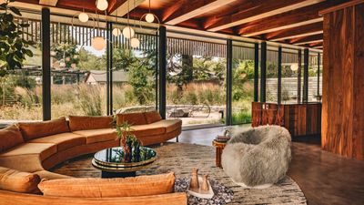'Sexy disco-era Italy meets Japanese farmhouse in the Brazilian jungle' was the description the interior designer gave this glass-walled modernist home