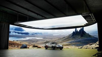 Think your TV is big? This monster Samsung LED screen measures 960 inches across – and is being used as a massive backdrop in a movie studio