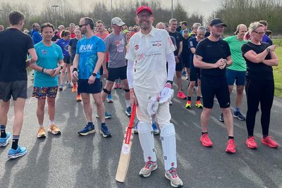 Widower gearing up for six running events in six months in cricket attire
