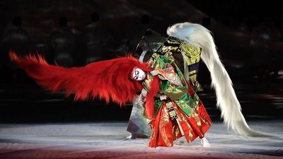 Children perform Kabuki theatre at western Japan festival