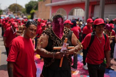 Mean toting chains and pierced with cactus keep a Good Friday tradition in Atlixco, Mexico