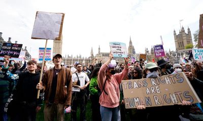 ‘One hell of a turnout’: trans activists rally in London against gender ruling
