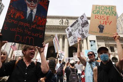 Anti-Trump administration protesters turn out for rallies in the US