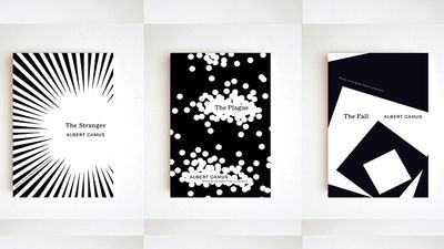I love the hidden messages in these clever abstract Albert Camus book covers