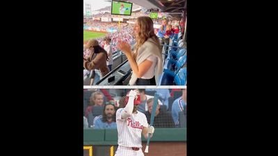 Bryce Harper's Wife, Kayla, Had the Sweetest Reaction to Surprise In-Game Gender Reveal