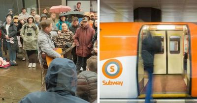Glasgow commuters stopped by surprise 'busk crawl'