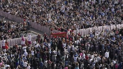 Tens of thousands gather as Pope Francis lies in state at St Peter's Basilica