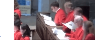 Watch moment dive-bombing squirrel plunges into chorister’s folder during Easter service