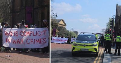 Scottish university students block road in pro-Palestine protest