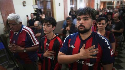 San Lorenzo fans honour Pope Francis with memorial mass in Buenos Aires