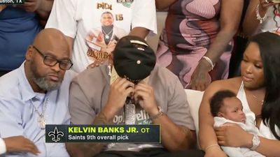 Baby Spits Up Live on ESPN After Saints Pick Kelvin Banks Jr.