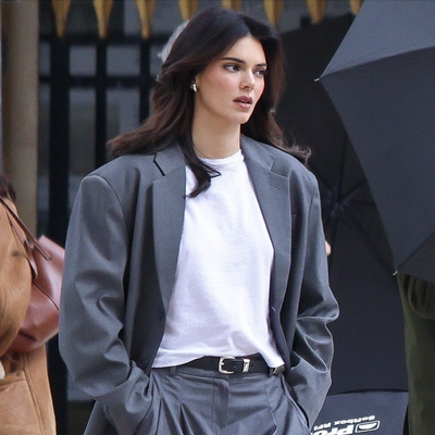 Kendall Jenner Honors Her Self-Imposed Paris Dress Code in a Corporate Gray Suit