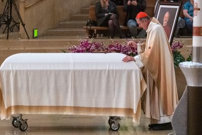 Anger as US cardinal accused of covering up church abuse given ceremonial honor of closing Pope Francis’s coffin