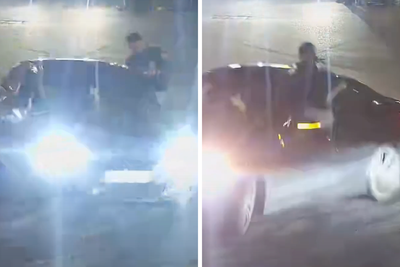 Street racers hang from windows as they use city roads as ‘personal race track’