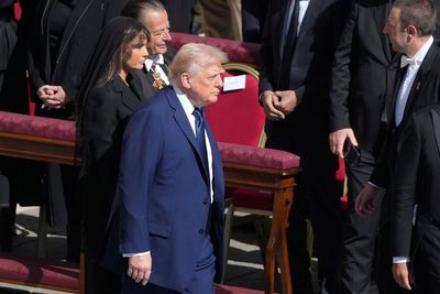 Trump accused of Pope Francis funeral faux pas after ‘breaking dress code’ then leaving early