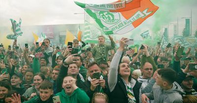 Thousands of supporters gather at Celtic Park to celebrate title win
