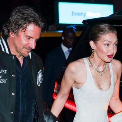 Gigi Hadid Matches Bradley Cooper in Black Leather for Her Star-Studded 30th Birthday Party