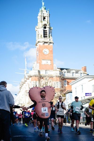 Why a London Marathon runner is dressed as a giant scrotum for charity